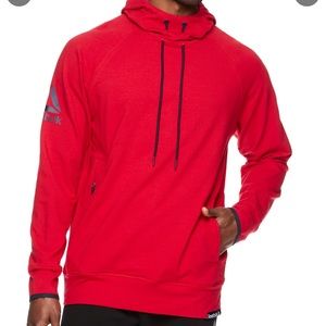 NWT Mens Reebok  Dynamic Pullover Hoodie Tango Red Pockets Size 3XL